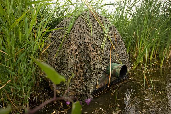 Drijvende schuilhut