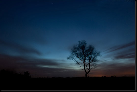 Landschap, genomen na zonsondergang.