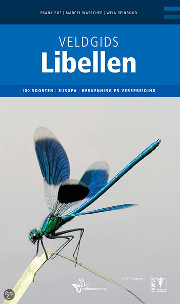 Mijn foto van een weidebeekjuffer op de cover van de veldgids libellen