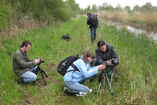 De deelnemers in actie